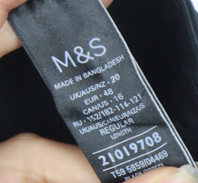 Marks and Spencer Men's Black 2XL Regular Fit Straight Trousers