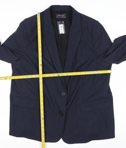 Marks and Spencer Women’s Blue Pinstripe Blazer Size 20 Regular Fit