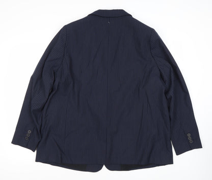 Marks and Spencer Women’s Blue Pinstripe Blazer Size 20 Regular Fit