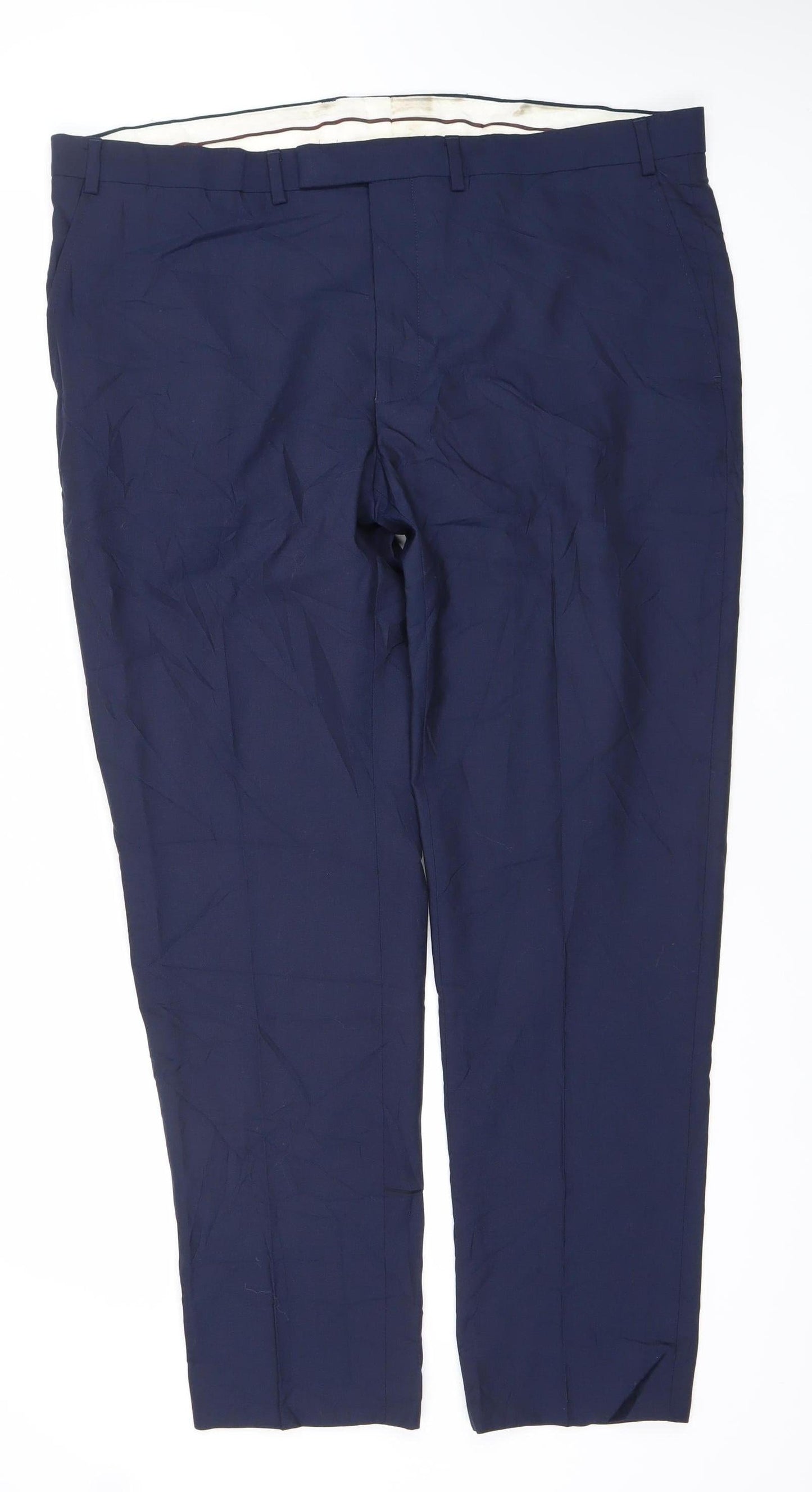 Mens UK Size 42 Marks and Spencer Classic Fit Dress Pants Blue Trousers