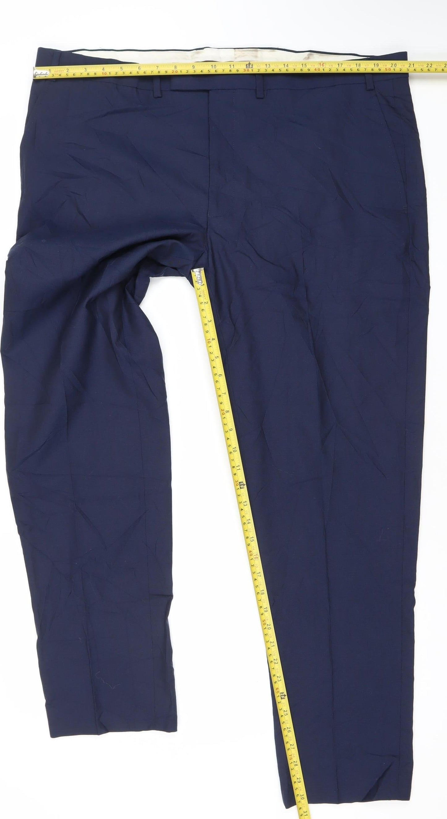 Mens UK Size 42 Marks and Spencer Classic Fit Dress Pants Blue Trousers