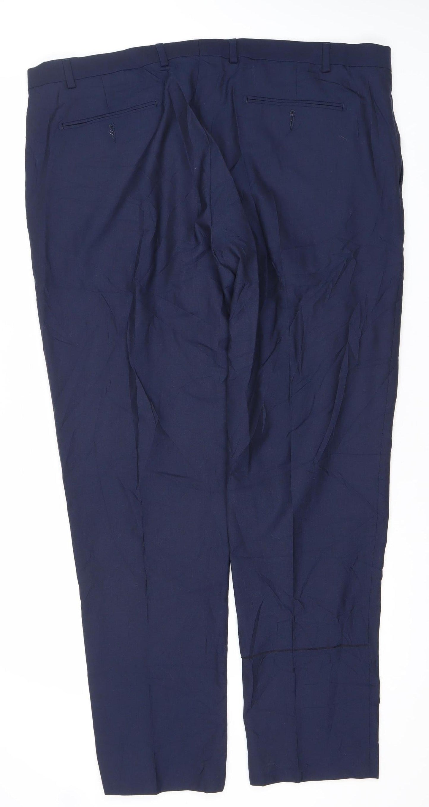 Mens UK Size 42 Marks and Spencer Classic Fit Dress Pants Blue Trousers