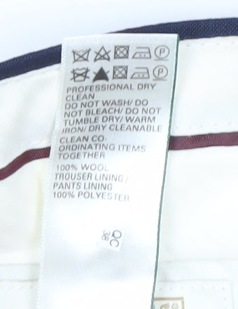 Mens UK Size 42 Marks and Spencer Classic Fit Dress Pants Blue Trousers