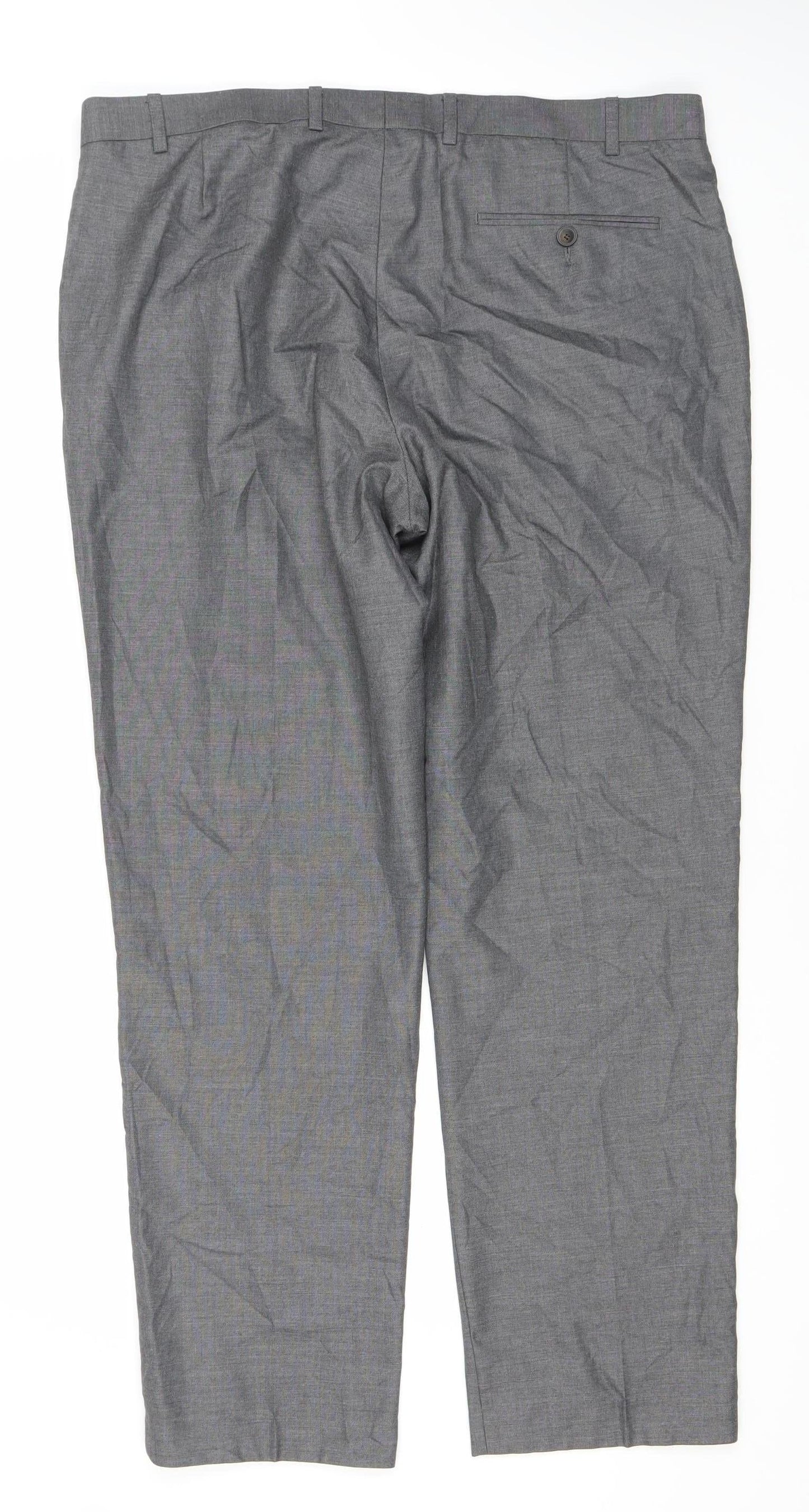 Marks and Spencer Men's Grey 38in Regular Fit Dress Trousers