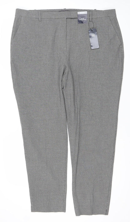 Womens UK Size 20 Marks and Spencer Regular Fit Dress Pants Grey Trousers