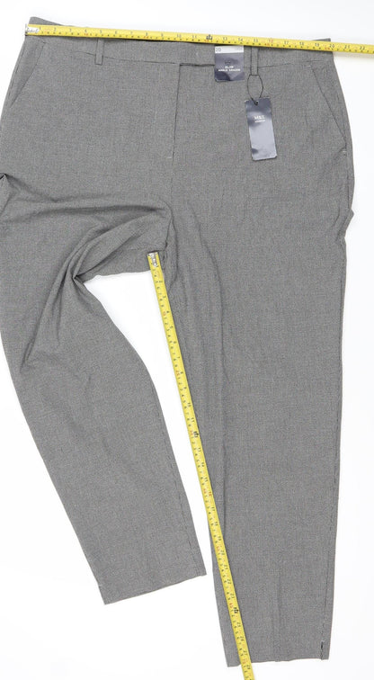 Womens UK Size 20 Marks and Spencer Regular Fit Dress Pants Grey Trousers