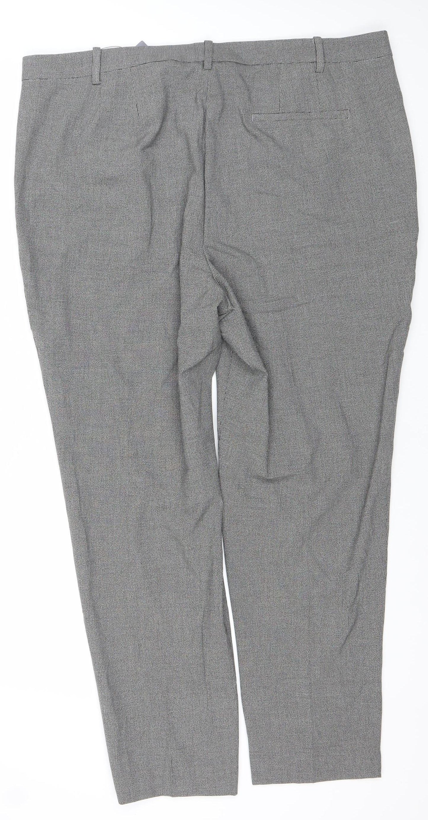 Womens UK Size 20 Marks and Spencer Regular Fit Dress Pants Grey Trousers