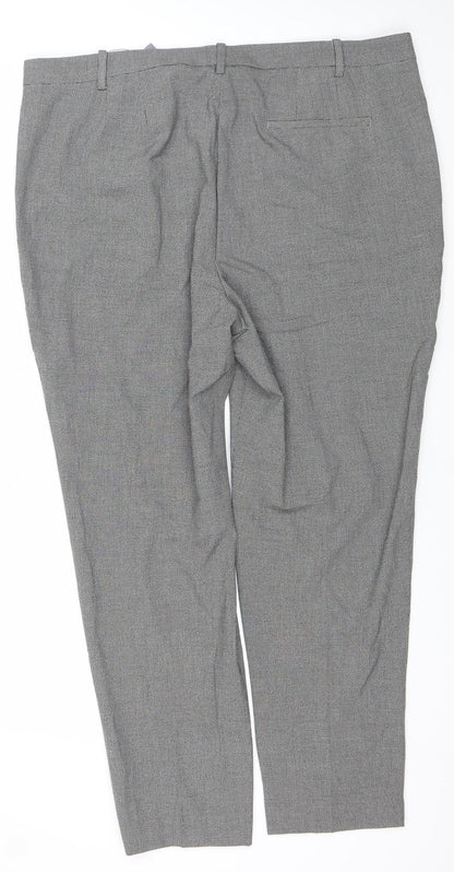 Womens UK Size 20 Marks and Spencer Regular Fit Dress Pants Grey Trousers