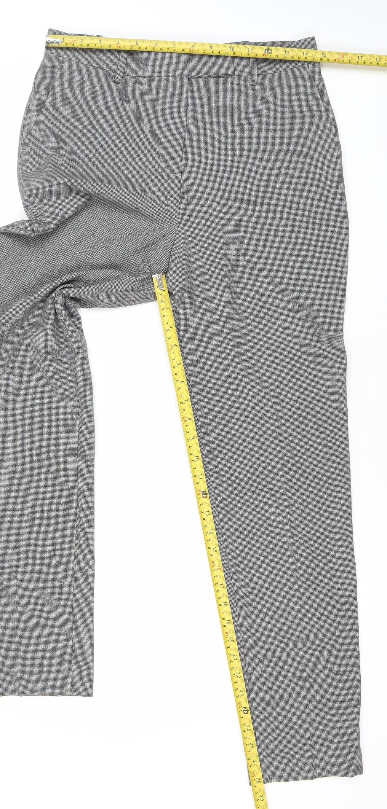 Womens UK Size 10 Marks and Spencer Regular Fit Dress Pants Grey Trousers