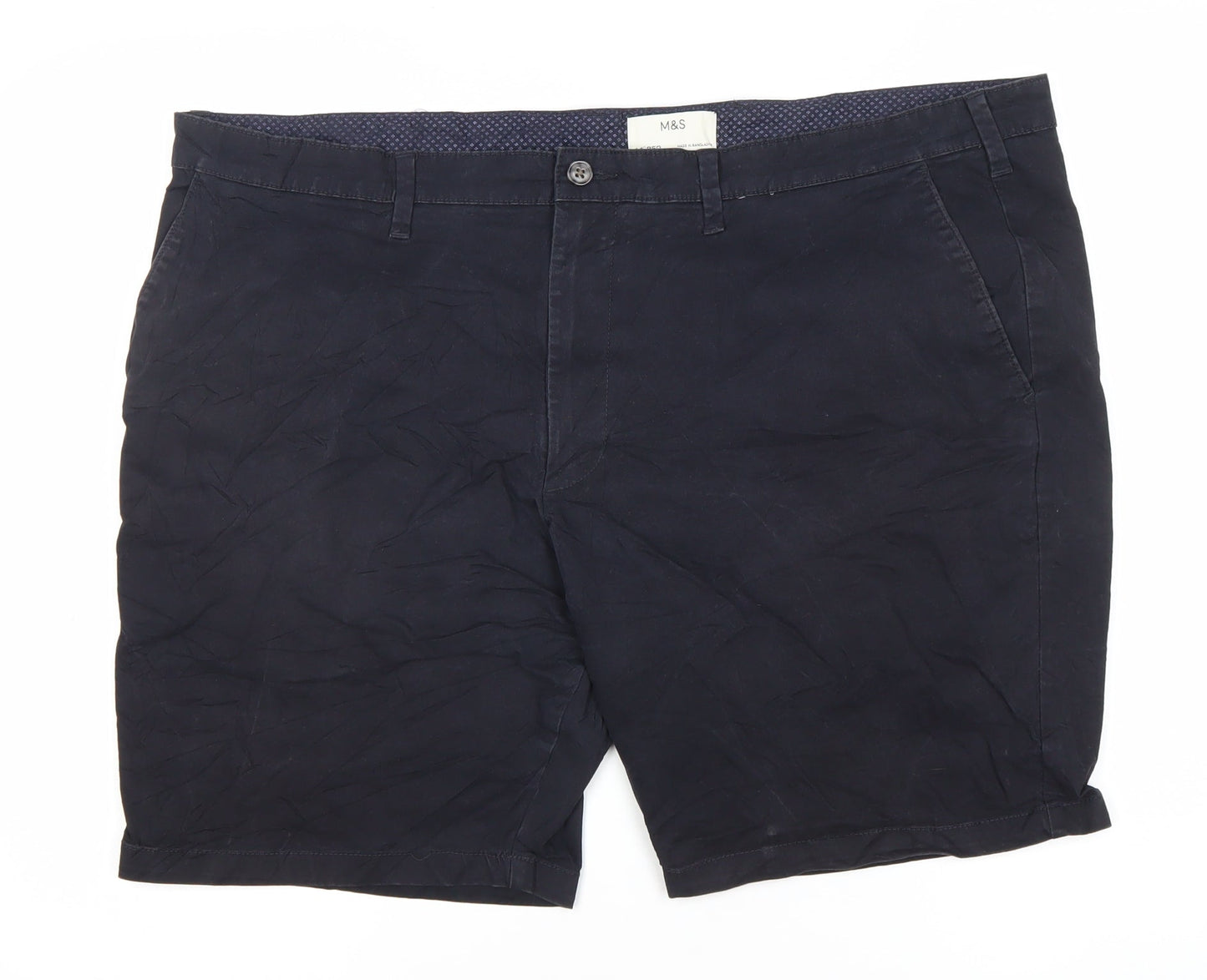 Marks and Spencer Men's Blue Regular Fit Chino Shorts Size 44
