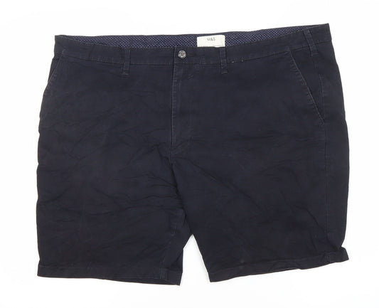 Marks and Spencer Men's Blue Regular Fit Chino Shorts Size 44