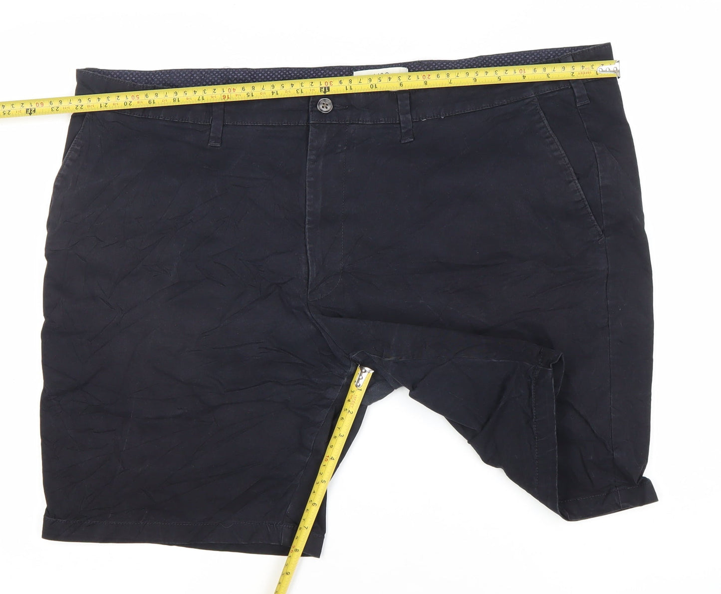 Marks and Spencer Men's Blue Regular Fit Chino Shorts Size 44