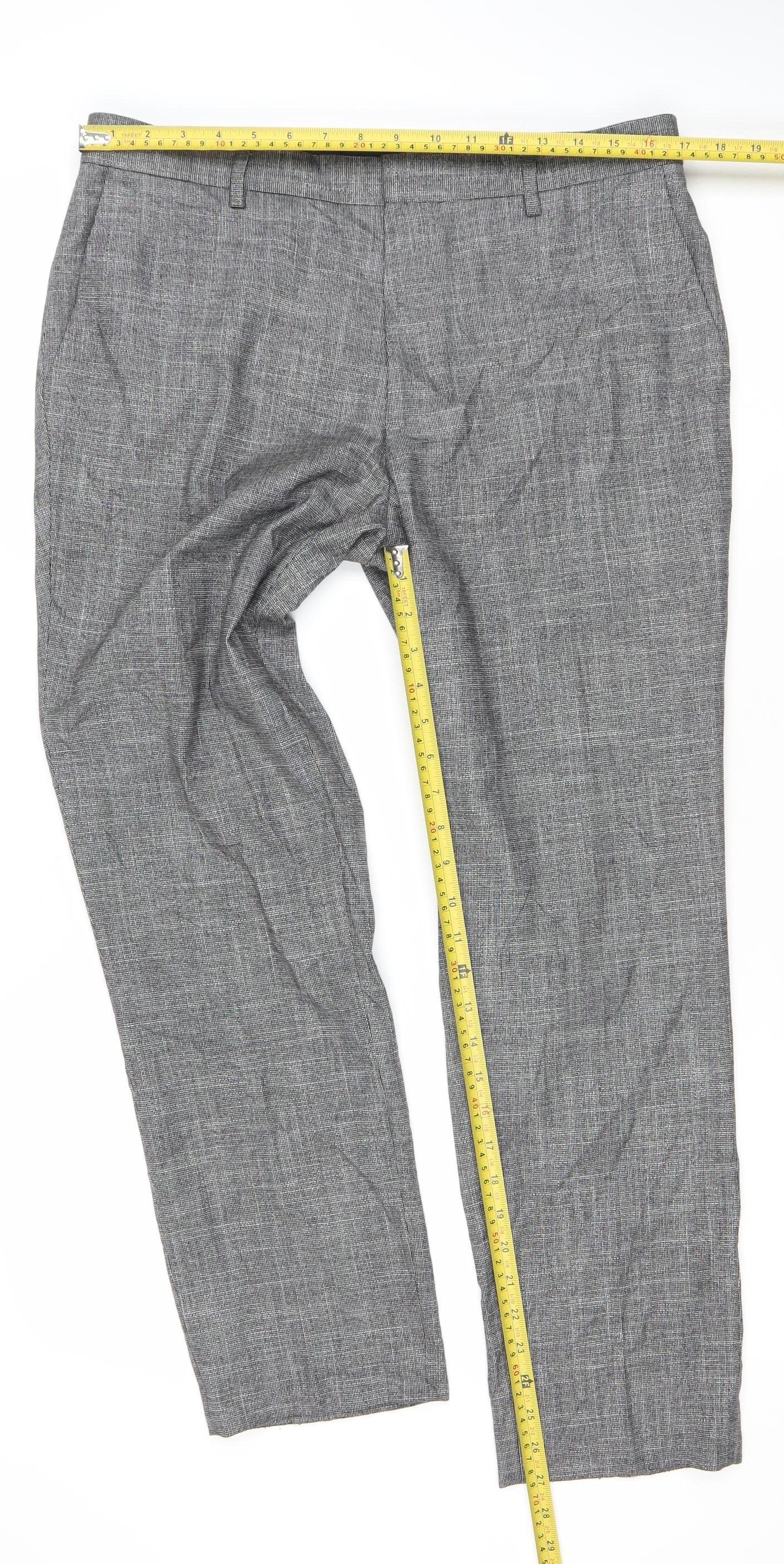 Marks and Spencer Men's Grey Slim Fit Dress Pants 34W 29L