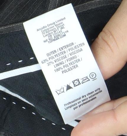 Topman Men's Brown Pinstripe Dress Trousers 32W L Business Formal