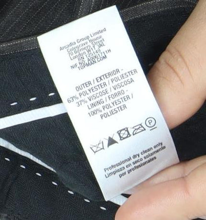 Topman Men's Brown Pinstripe Dress Trousers 32W L Business Formal