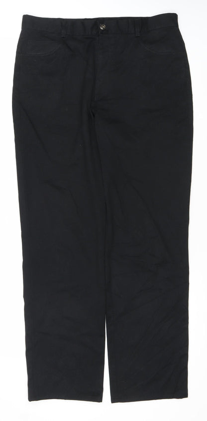 Tom Wolfe Men's Black 34in Polyester Viscose Trousers