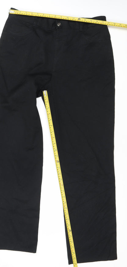 Tom Wolfe Men's Black 34in Polyester Viscose Trousers