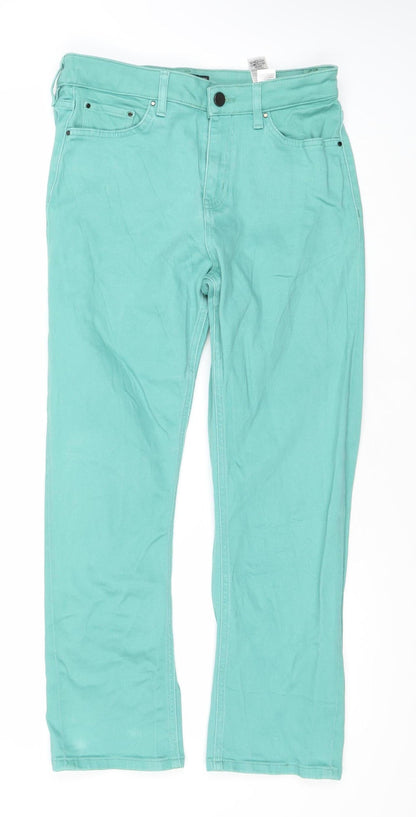 Womens UK Size 6 Marks and Spencer Regular Fit Straight Green Jeans