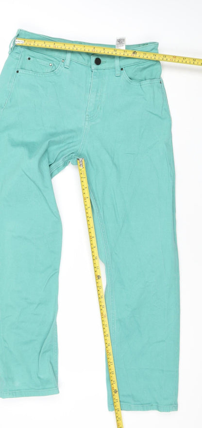 Womens UK Size 6 Marks and Spencer Regular Fit Straight Green Jeans