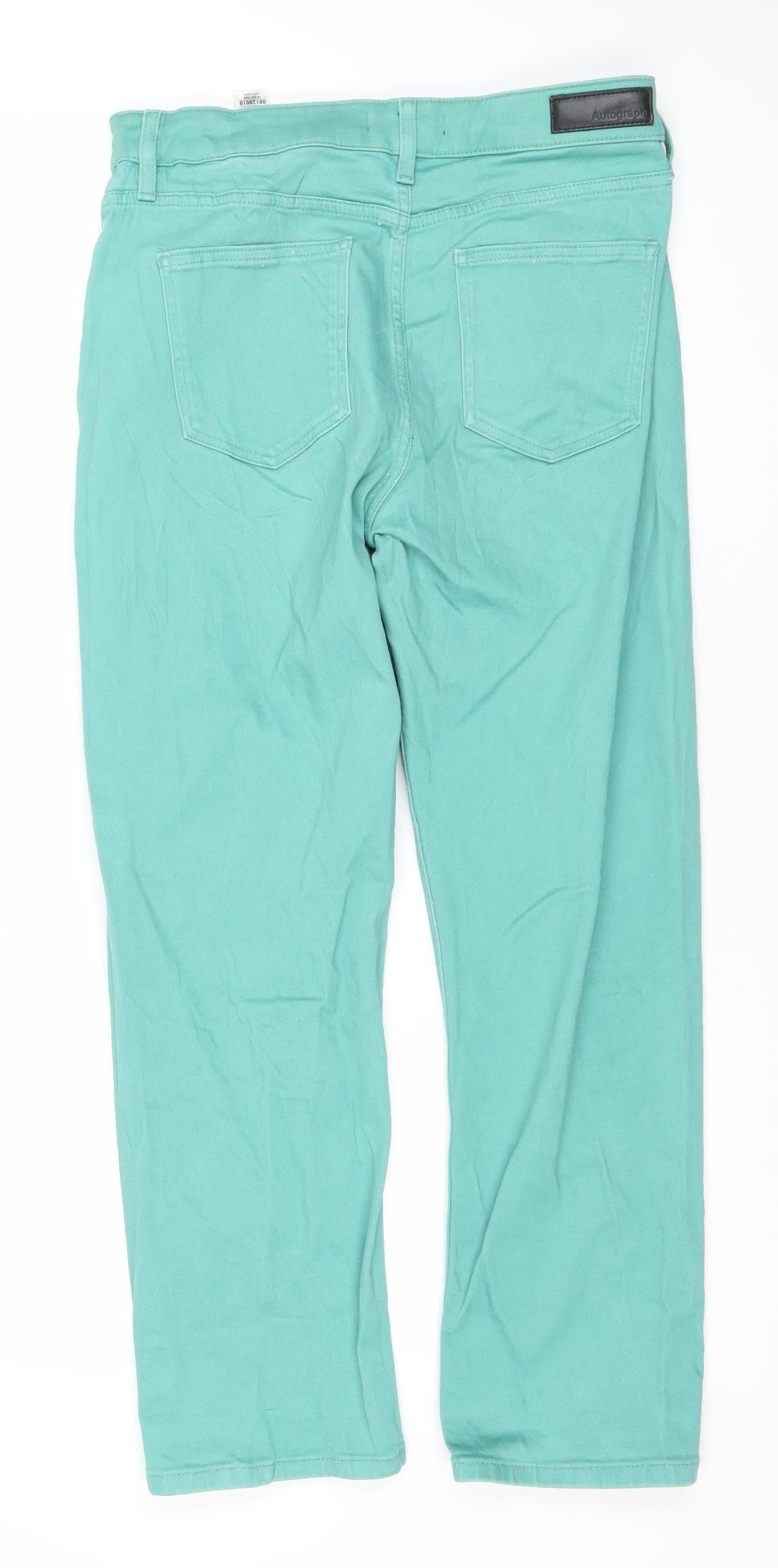 Womens UK Size 6 Marks and Spencer Regular Fit Straight Green Jeans