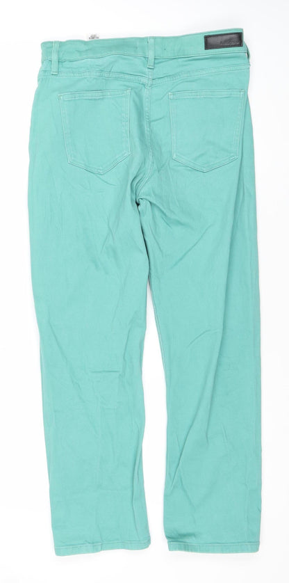 Womens UK Size 6 Marks and Spencer Regular Fit Straight Green Jeans