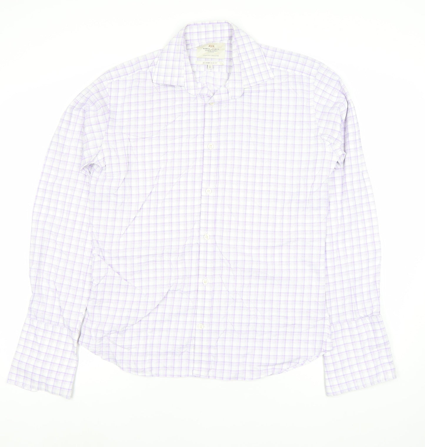 Mens UK Collar Size 15 Hawes & Curtis Smart Purple  Dress Shirt