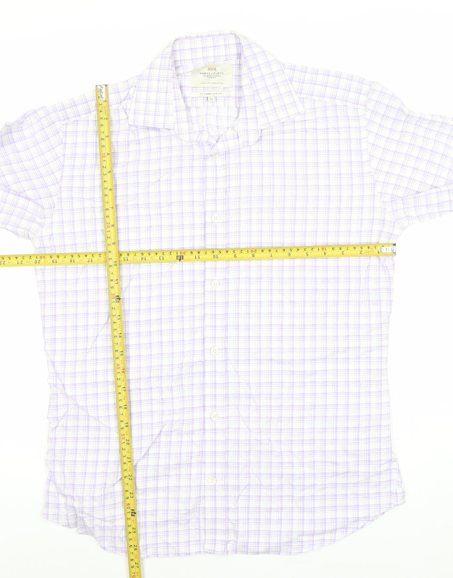 Mens UK Collar Size 15 Hawes & Curtis Smart Purple  Dress Shirt