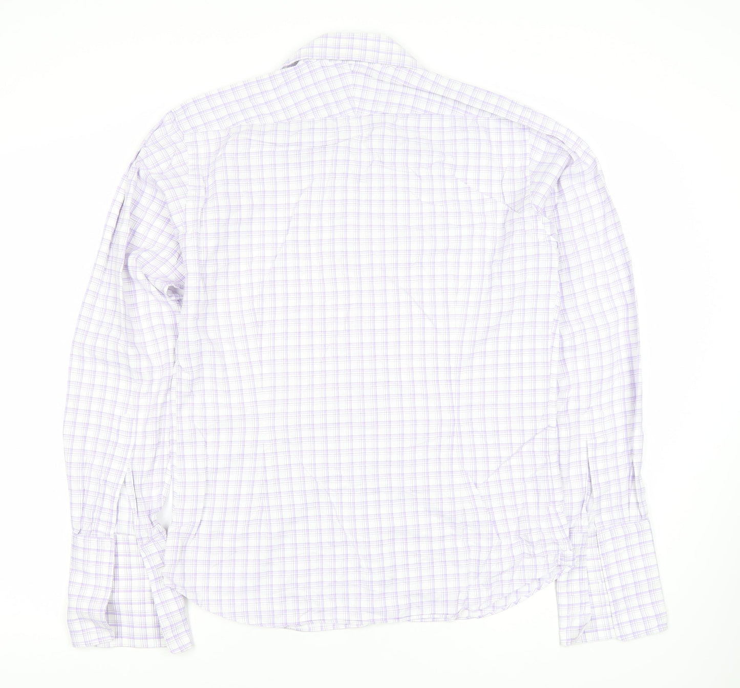 Mens UK Collar Size 15 Hawes & Curtis Smart Purple  Dress Shirt
