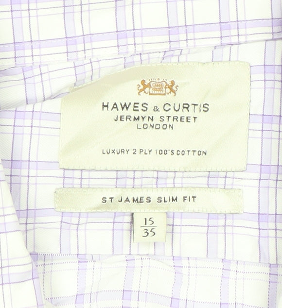 Mens UK Collar Size 15 Hawes & Curtis Smart Purple  Dress Shirt