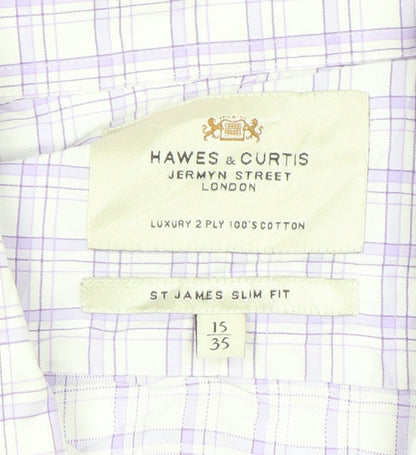 Mens UK Collar Size 15 Hawes & Curtis Smart Purple  Dress Shirt