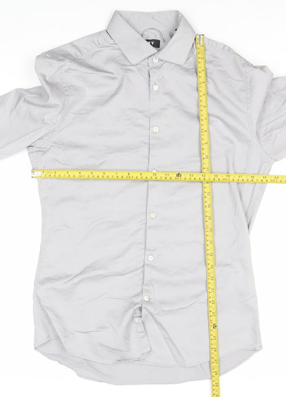 Mens UK Collar Size L DKNY Smart Grey  Dress Shirt