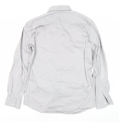 Mens UK Collar Size L DKNY Smart Grey  Dress Shirt
