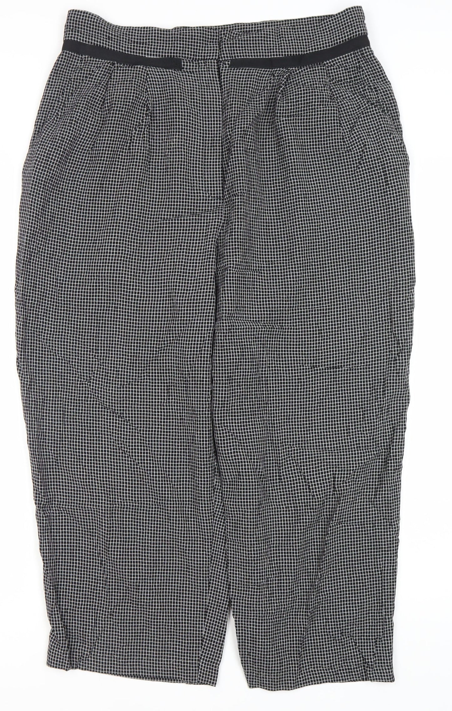 Mango Women’s Black Check Dress Pants Size 14 Straight Leg Workwear