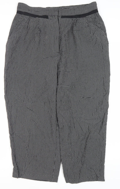 Mango Women’s Black Check Dress Pants Size 14 Straight Leg Workwear