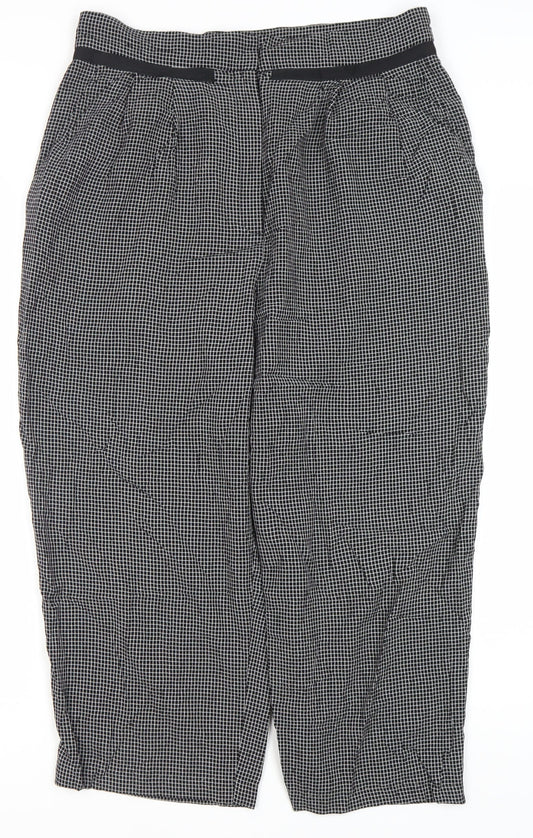 Mango Women’s Black Check Dress Pants Size 14 Straight Leg Workwear