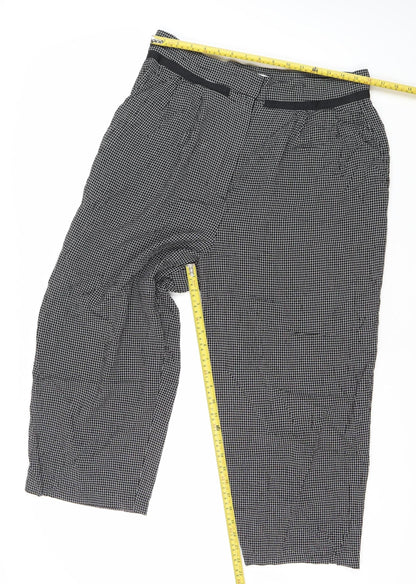 Mango Women’s Black Check Dress Pants Size 14 Straight Leg Workwear