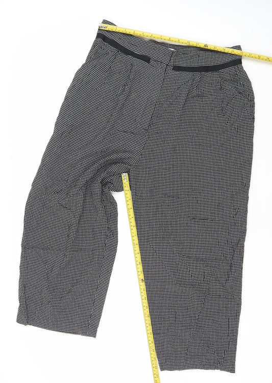 Mango Women’s Black Check Dress Pants Size 14 Straight Leg Workwear