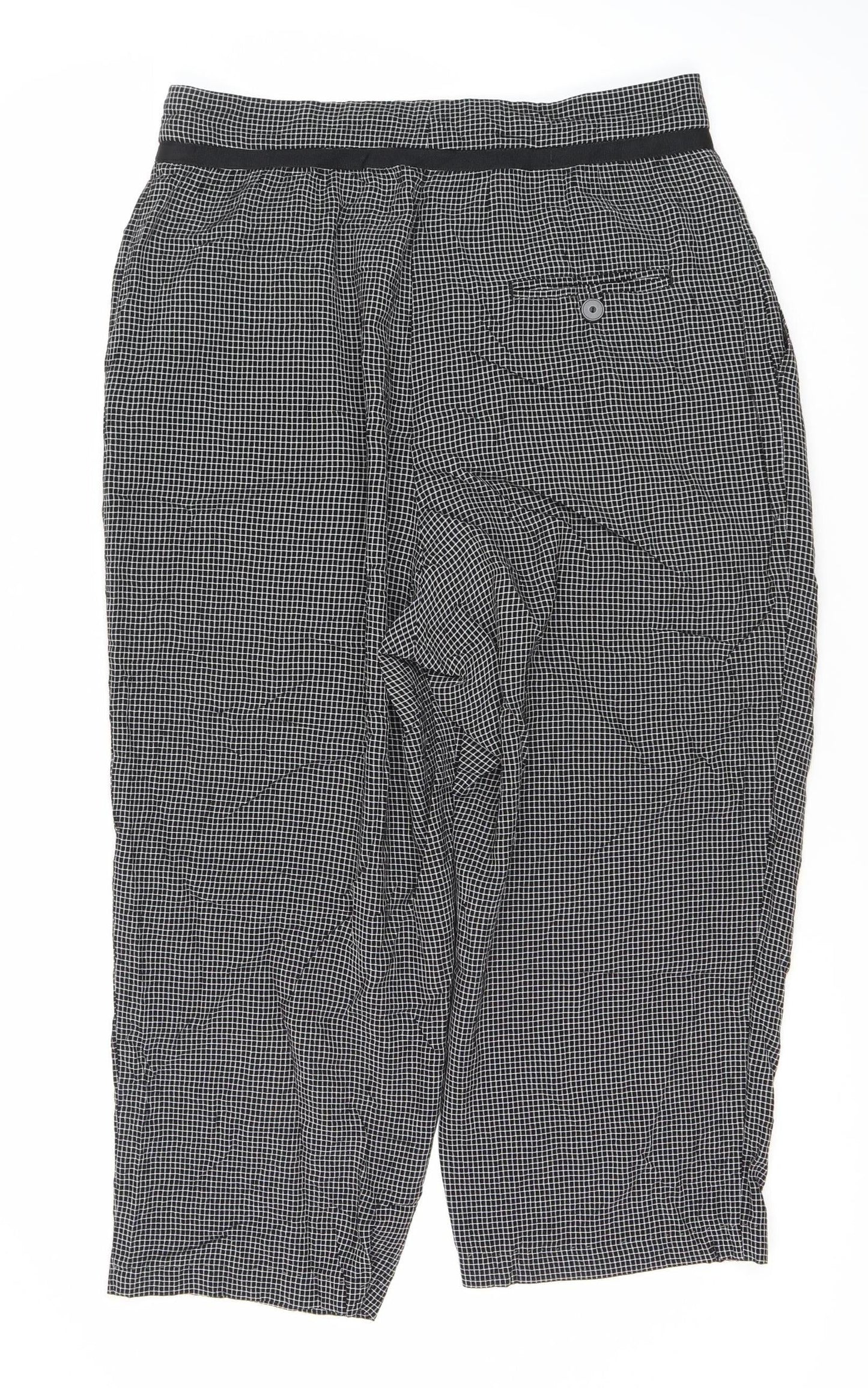 Mango Women’s Black Check Dress Pants Size 14 Straight Leg Workwear