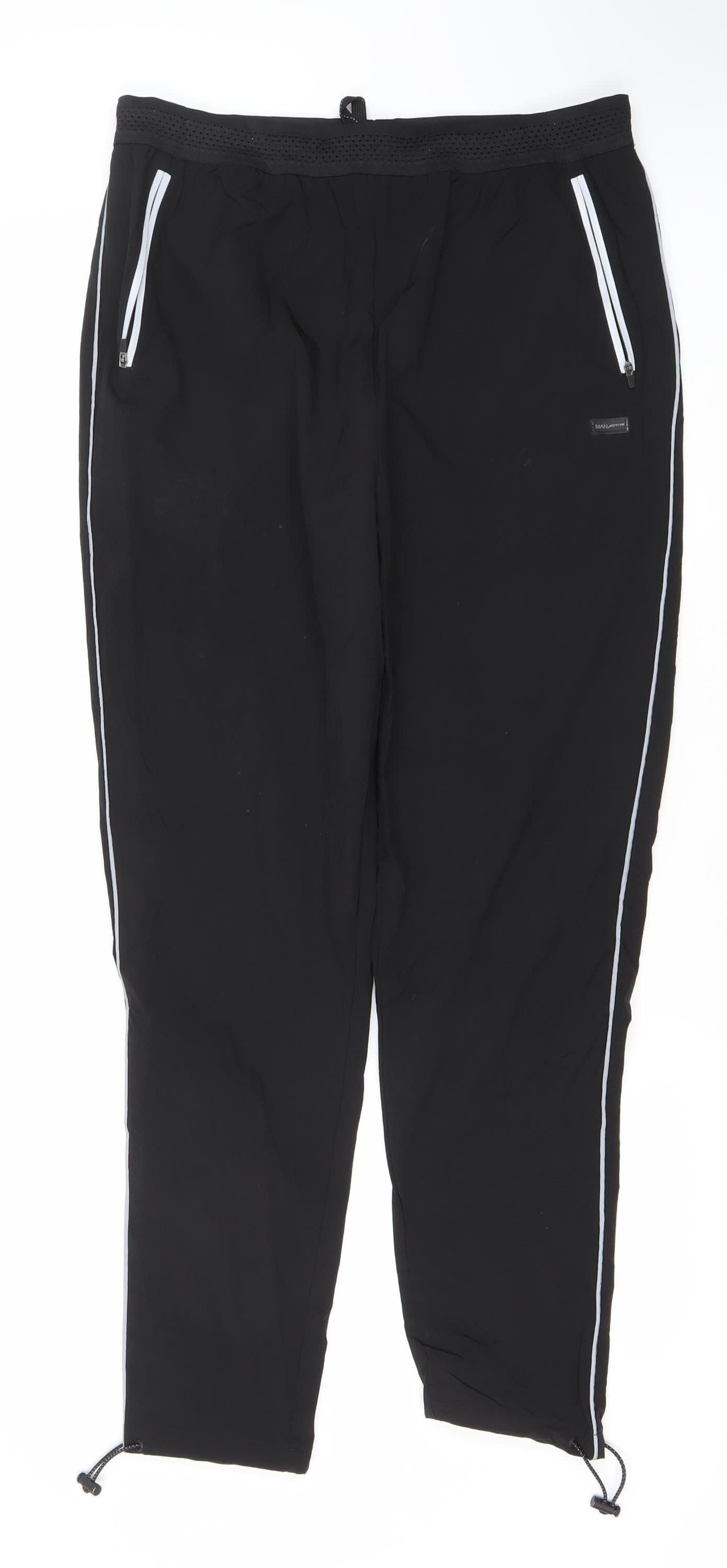 Mens UK Size L MAN Active Regular Fit Jogger Black Trousers