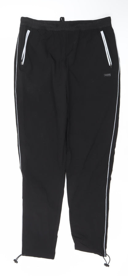 Mens UK Size L MAN Active Regular Fit Jogger Black Trousers