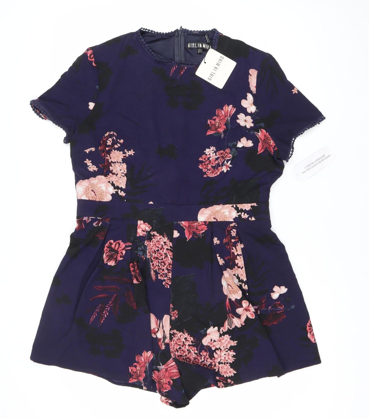 Girl In Mind Womens Multicoloured Floral Playsuit Size 16 Summer Party