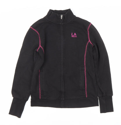 LA Gear Girls Black Full Zip Fleece Sweatshirt 11-12 Years High Neck
