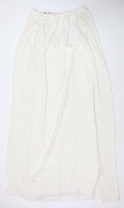 Boohoo Womens White Strapless Bodycon Midi Dress M Party Cocktail