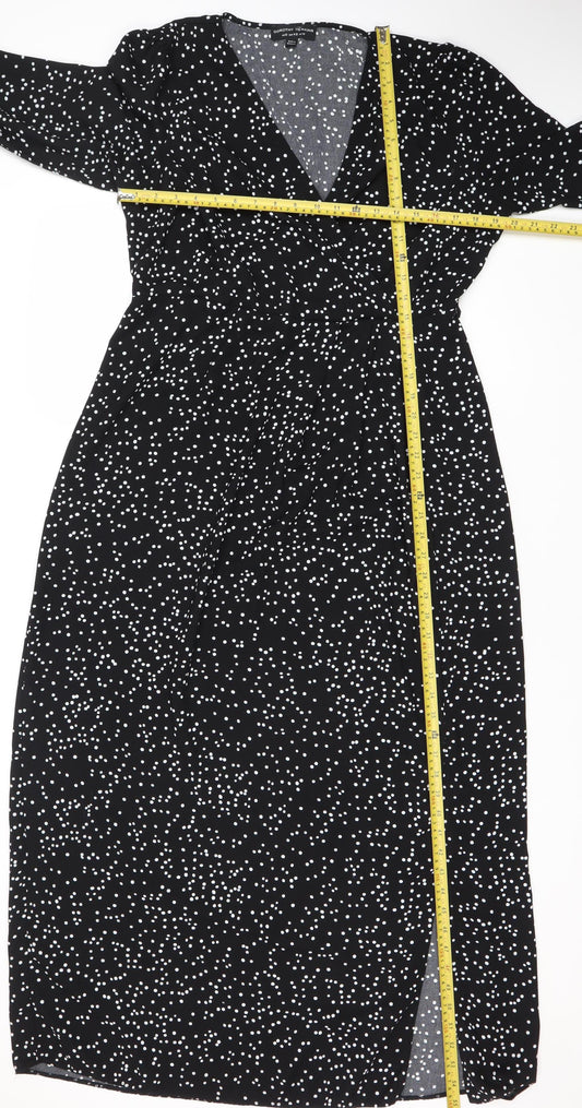Dorothy Perkins Women’s Black Polka Dot Midi Bodycon Dress UK 14