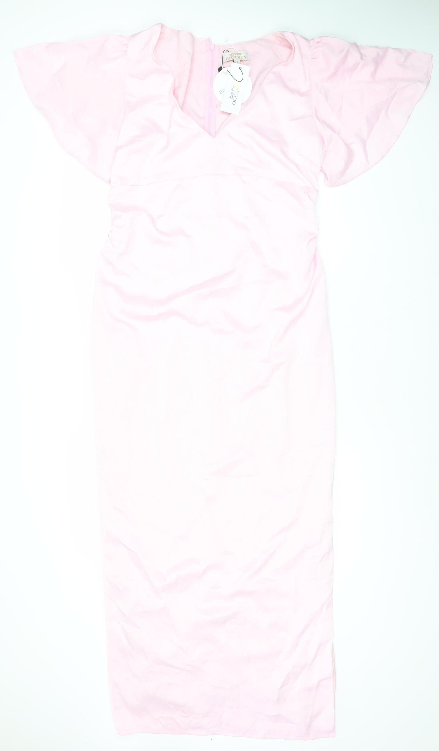 Boohoo Women’s Pink Size 14 Long Bodycon Dress Wedding Party