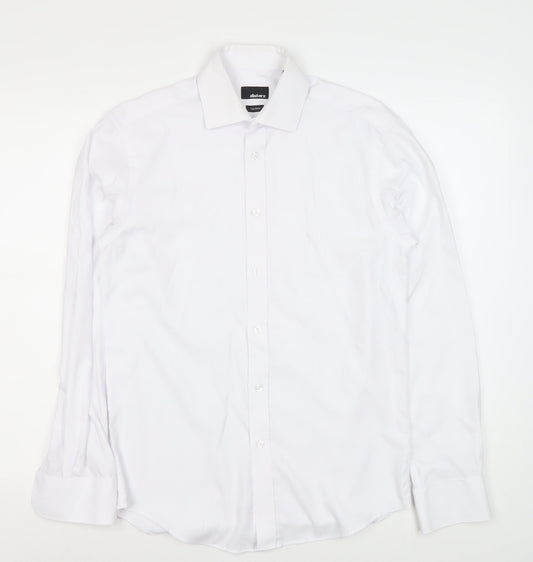 Slaters Men’s White 14.5 Collared Long Sleeve Dress Shirt Formal