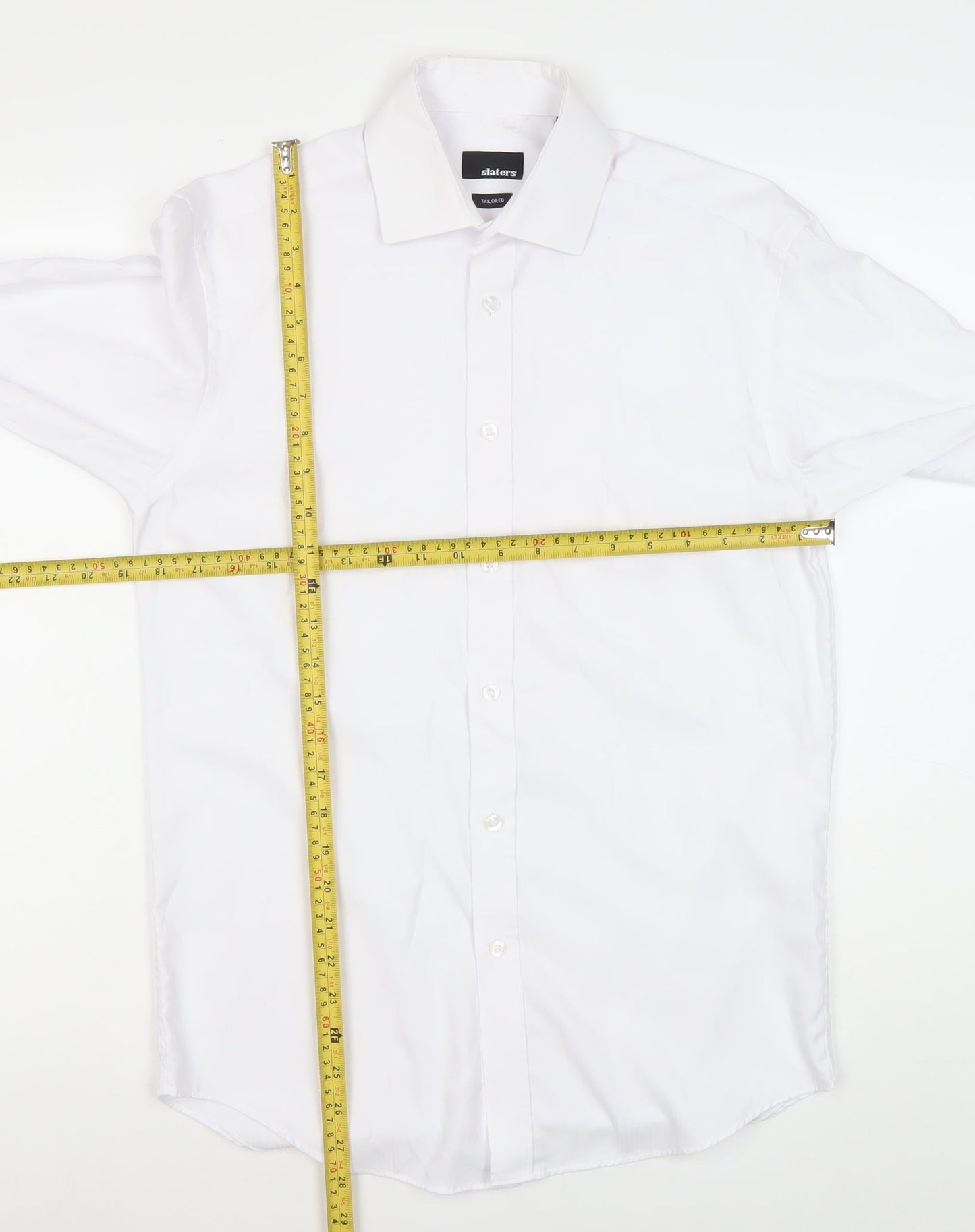 Slaters Men’s White 14.5 Collared Long Sleeve Dress Shirt Formal