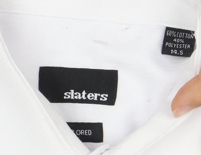 Slaters Men’s White 14.5 Collared Long Sleeve Dress Shirt Formal