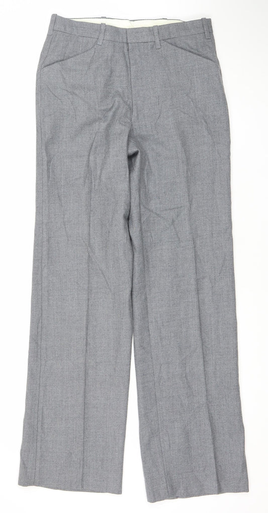 Marks and Spencer Mens Grey 30x33 Classic Wool Blend Dress Pants