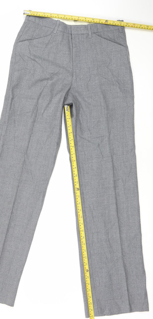 Marks and Spencer Mens Grey 30x33 Classic Wool Blend Dress Pants